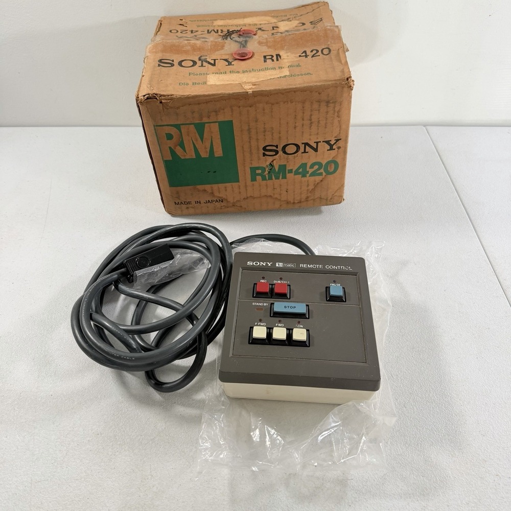 Sony RM-420 U-Matic Remote Control W/ Original Box AS IS UNTESTED